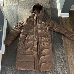 The North Face Chocolate Brown Long Puffer Jacket